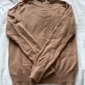Quince Tan Crewneck Sweater Soft Knit Classic Design